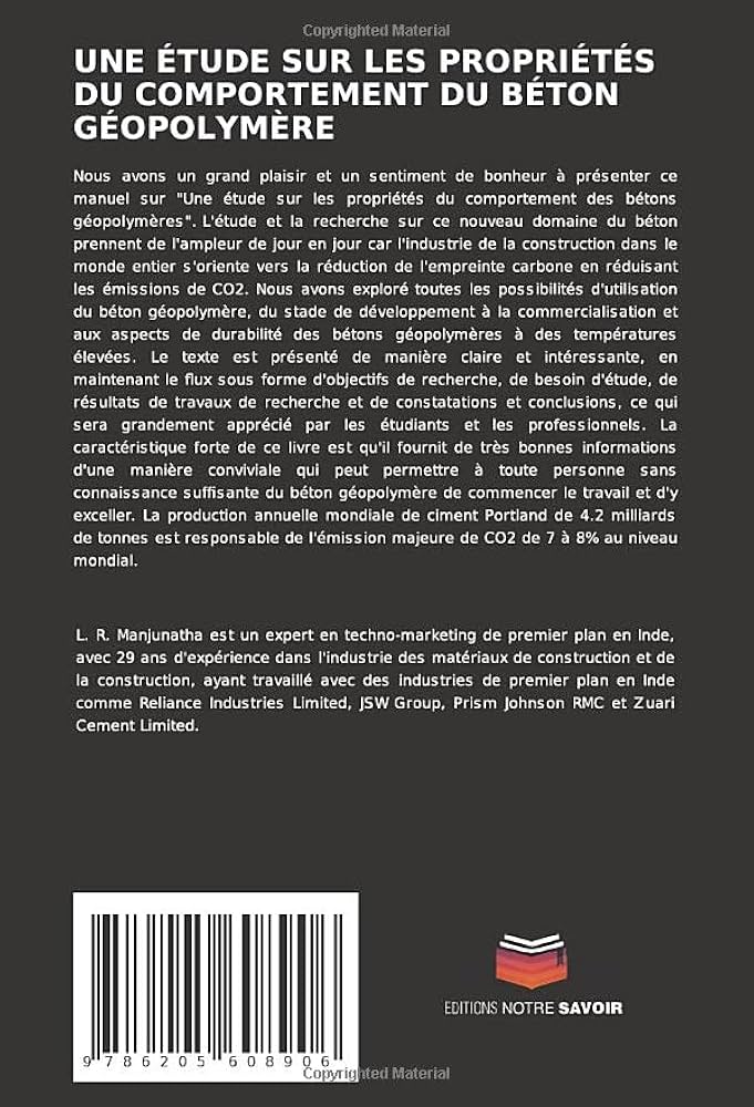 découvrez les avantages et les applications du béton géopolymère renforcé, un matériau innovant et durable offrant une résistance exceptionnelle et des performances optimales dans la construction moderne.