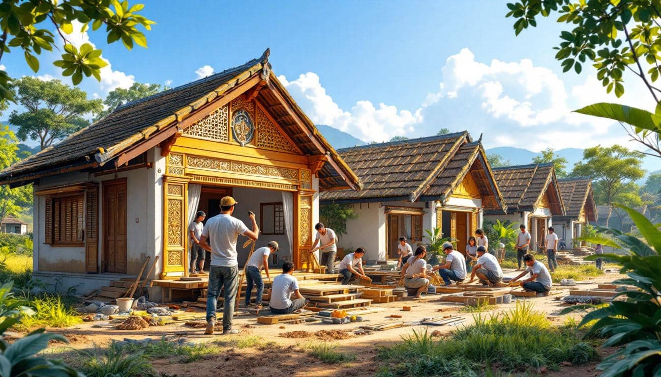 explorez l'architecture des maisons familiales vietnamiennes et découvrez comment un groupe de construction solidaire lutte contre la pauvreté en améliorant les conditions de vie des communautés. un angle inspirant sur l'engagement social et le développement durable.